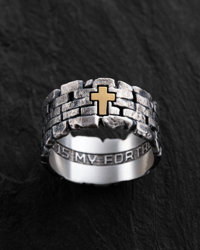 Silver ring GOD IS MY FORTRESS