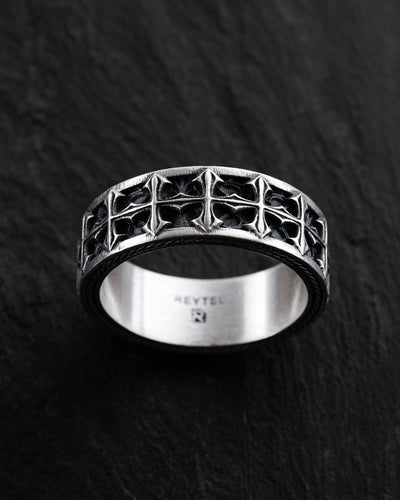Silver ring GOTHIC CROSS