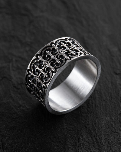 Inel din argint GOTHIC FLEUR DE LIS — imaginea 3