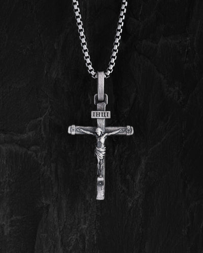 Cruz de plata CRUCIFIXIÓN DE JESÚS. ІНЦІ — imagen principal