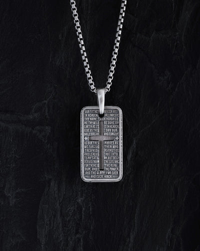 Colgante de plata OUR FATHER with a cross — imagen de producto 3