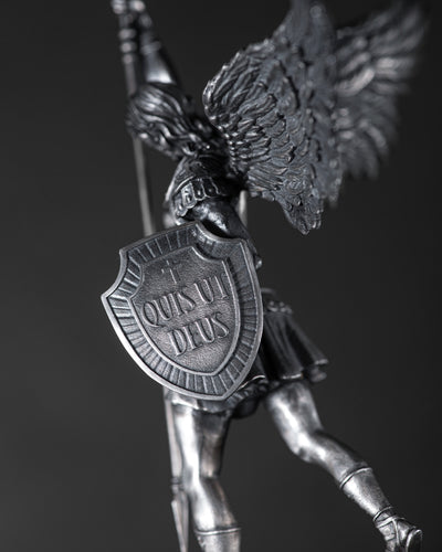 Handgjord silverskulptur ST. MICHAEL ARCHANGEL – produktbild 3
