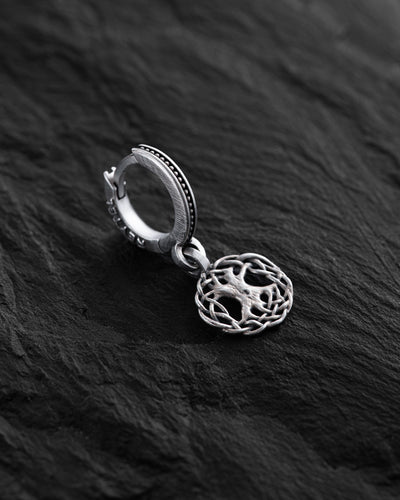 Pendiente individual de plata YGGDRASIL TREE OF LIFE — imagen principal