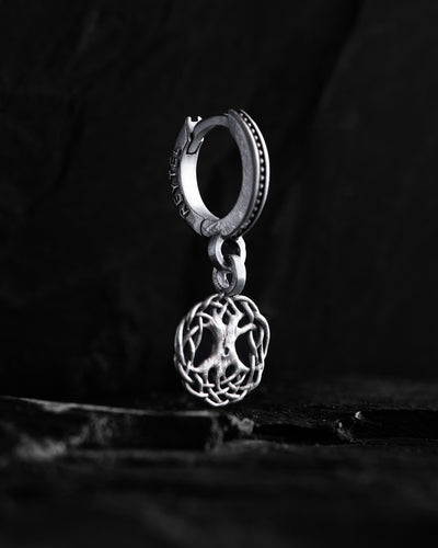 Pendiente individual de plata YGGDRASIL TREE OF LIFE — imagen de producto 2