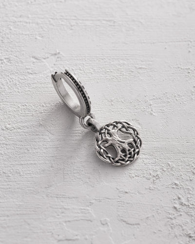 Pendiente individual de plata YGGDRASIL TREE OF LIFE — imagen de producto 3