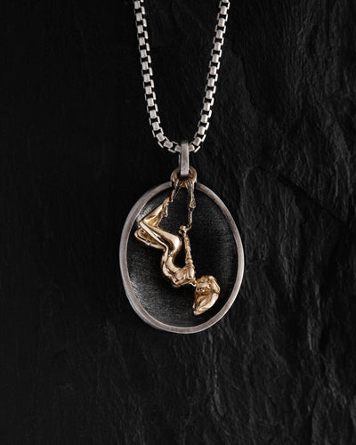 Ασημένιο μενταγιόν SECRET DESIRE (gold Inlay) — εικόνα προϊόντος 2