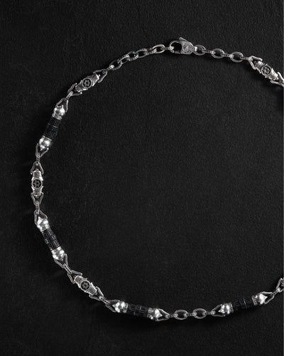 Silver chain STAR OF DAVID with ebony
