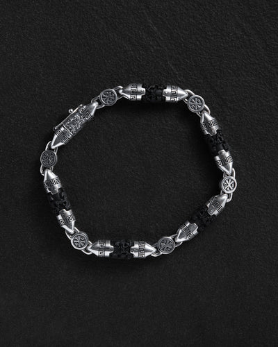 Pulsera de plata ST. GEORGE (ebony wood) — imagen de producto 2