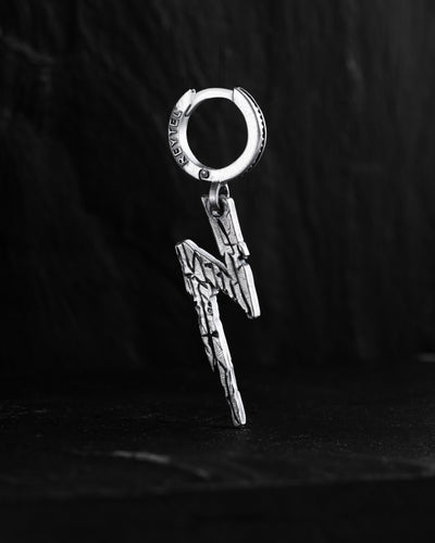 Silver single earring LIGHTNING