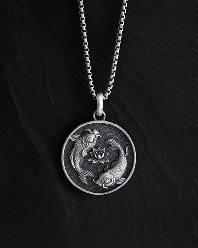 Silver pendant KOI YIN YANG
