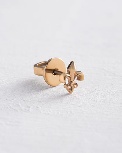 Mono earring FLEUR DE LIS (14k yellow gold)