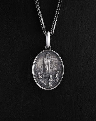 Ασημένιο μενταγιόν OUR LADY OF FATIMA — κύρια εικόνα