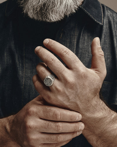 Silver ring BEAR PAW
