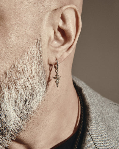 Single earring ANGEL OF LIGHT (14k yellow gold)