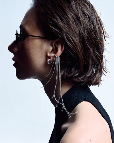 Earcuff individual de plata CASCADE — imagen principal