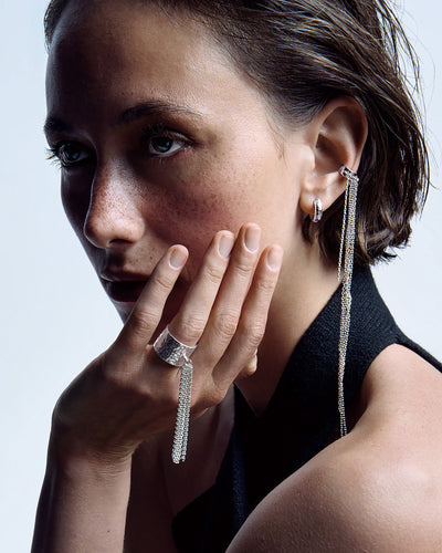 Earcuff individual de plata CASCADE — imagen de producto 3