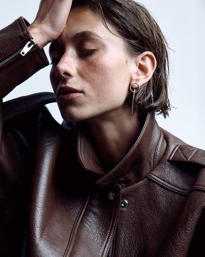 Silver stud earrings LINEA