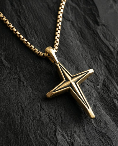 Cruce din aur galben de 14k CHEMIN — imaginea 2