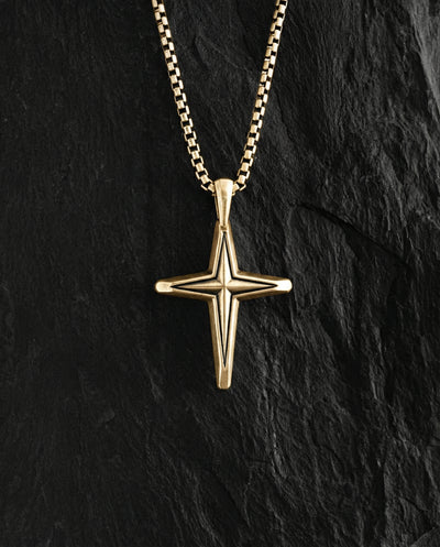 Cruce din aur galben de 14k CHEMIN — imaginea 3