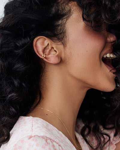 Μονό σκουλαρίκι — cuff TWIST (14k yellow gold) — εικόνα προϊόντος 2