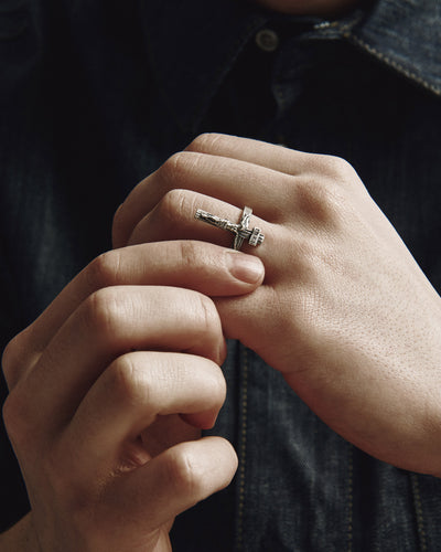Bague en argent JÉSUS CRUCIFIX INRI — vue 2