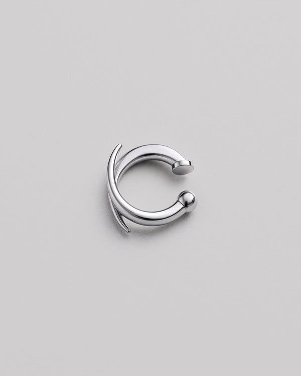 Silver single earring - cuff ACCENT