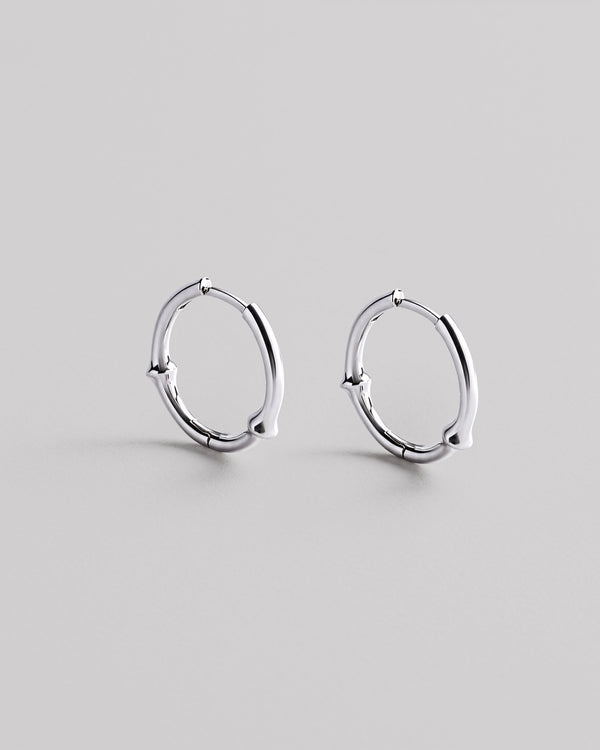 Silver hoop earrings BAMBOO