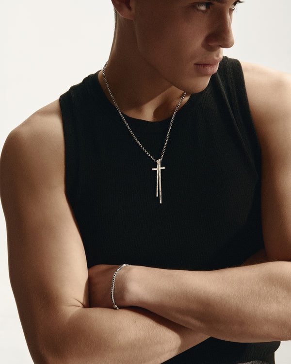 Silver cross INNER DUALITY with chain