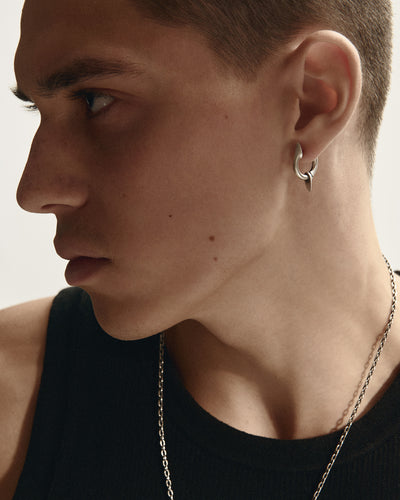Silver hoop earring TACTUS
