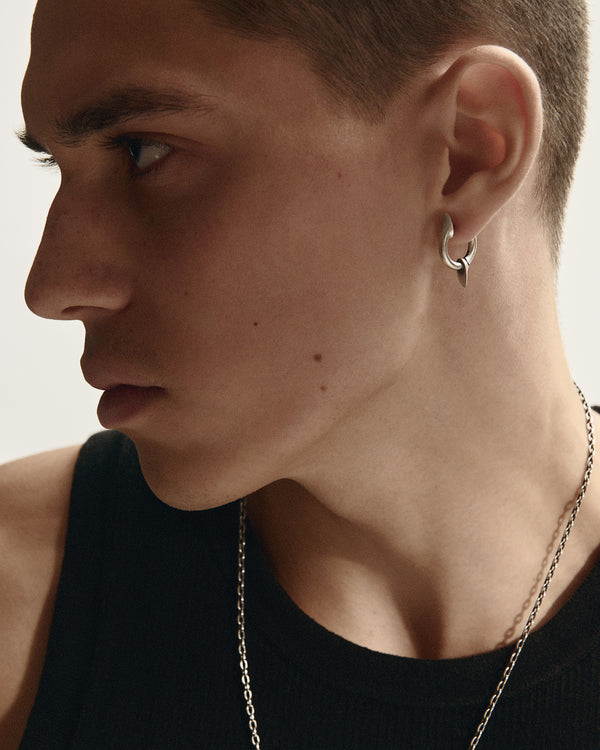 Silver hoop earring TACTUS