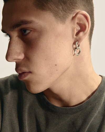 Silberner Monoohrring DUAL