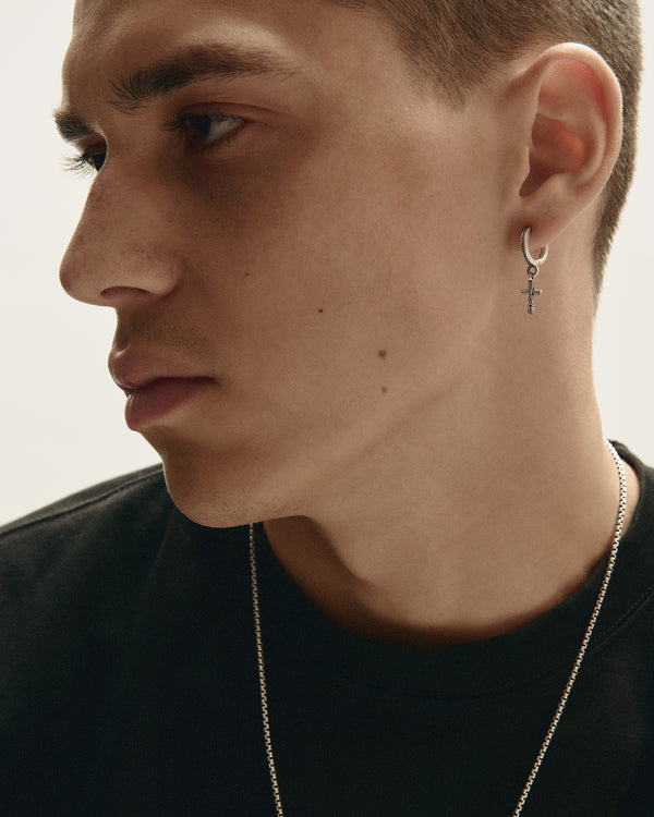 Silver single earring ENDURE