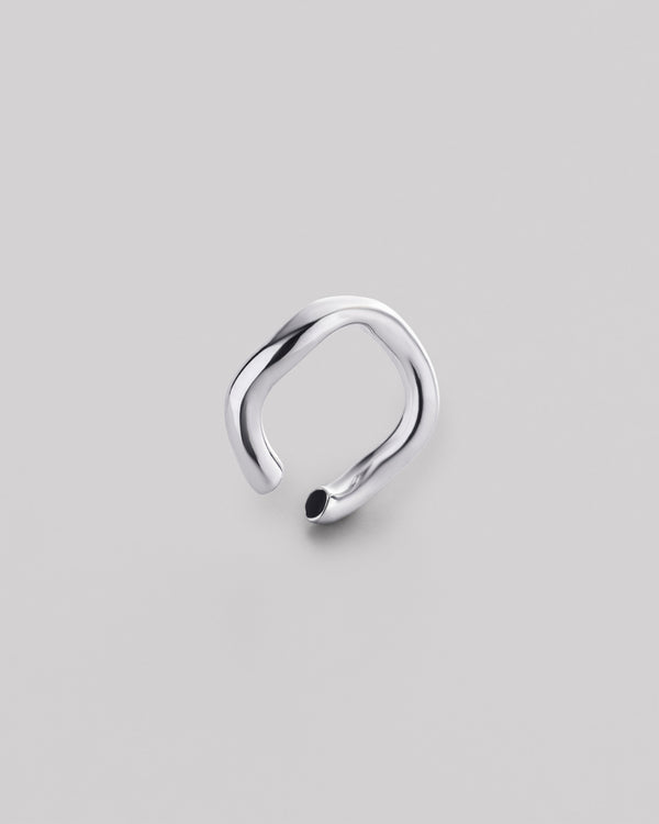 Silver single earring - cuff AURA S