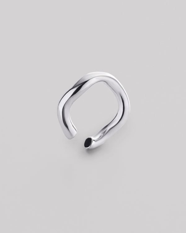 Silver single earring - cuff AURA M
