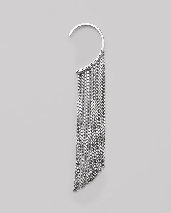 Silver single earring - cuff FLUMEN