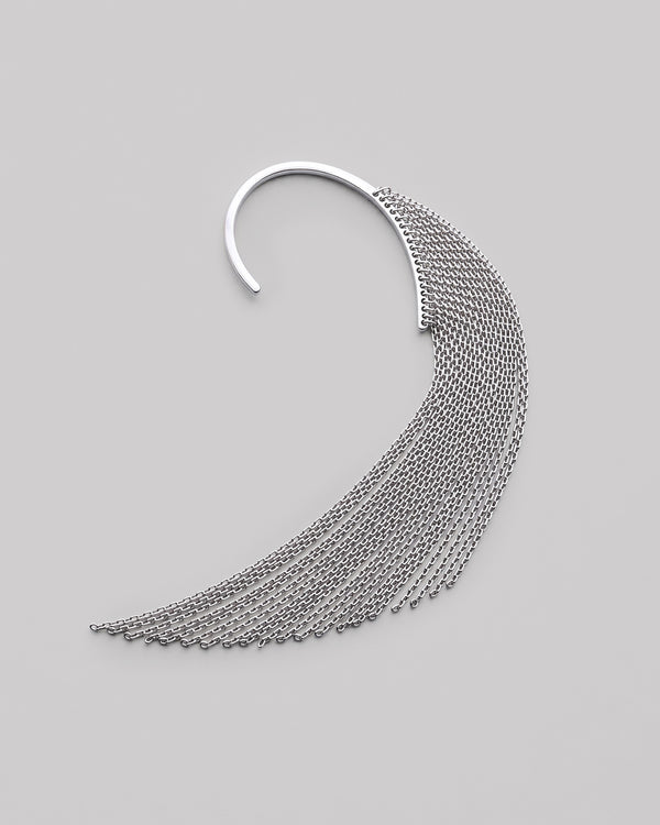 Silver single earring - cuff FLUMEN