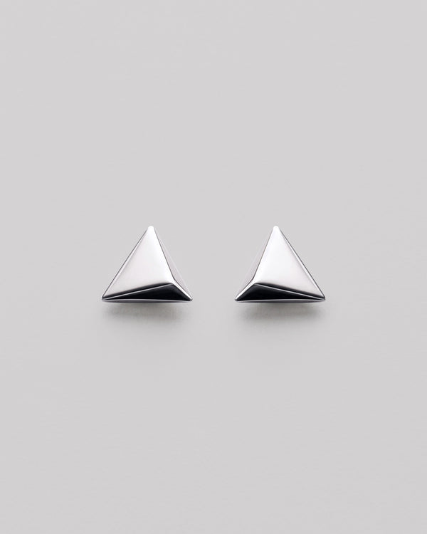 Silver stud earrings PYRAMID