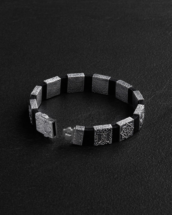 Sidabrinė apyrankė MIDGARD WIKING (leather) — nuotrauka 6