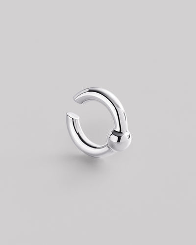 Silver single earring - cuff BUBBLE