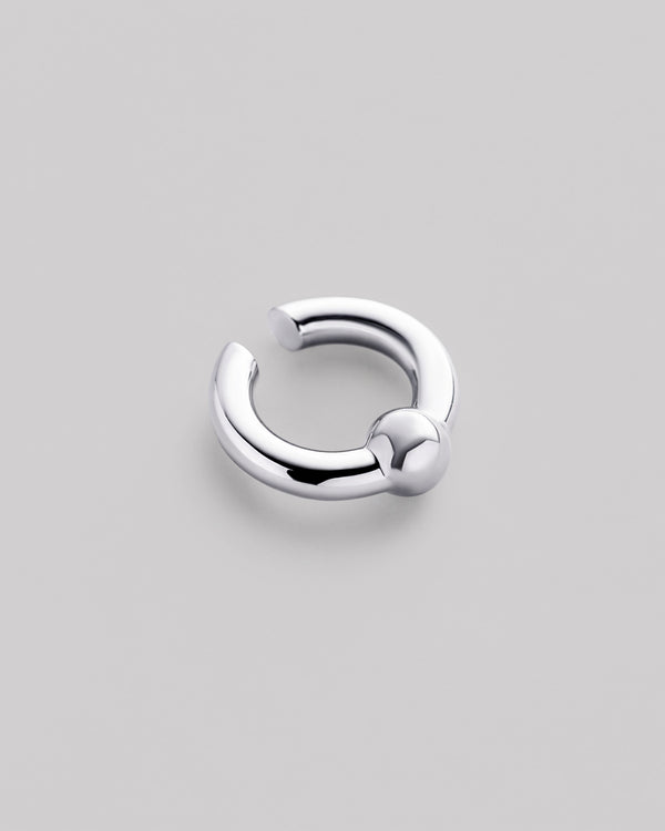 Silver single earring - cuff BUBBLE