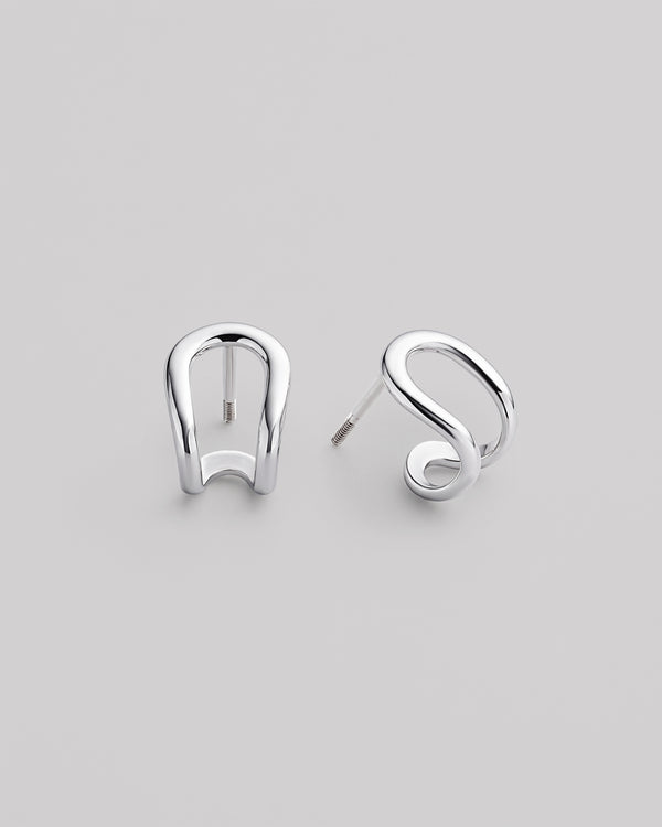 Silver stud earrings SIGNUM