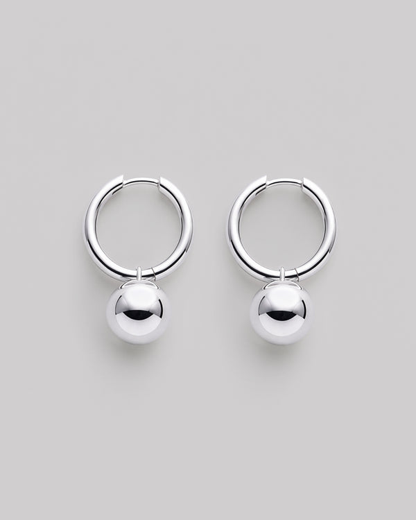 Silver hoop earrings BUBBLE