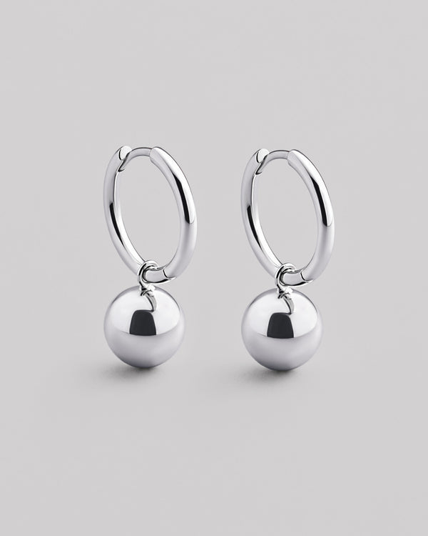 Silver hoop earrings BUBBLE