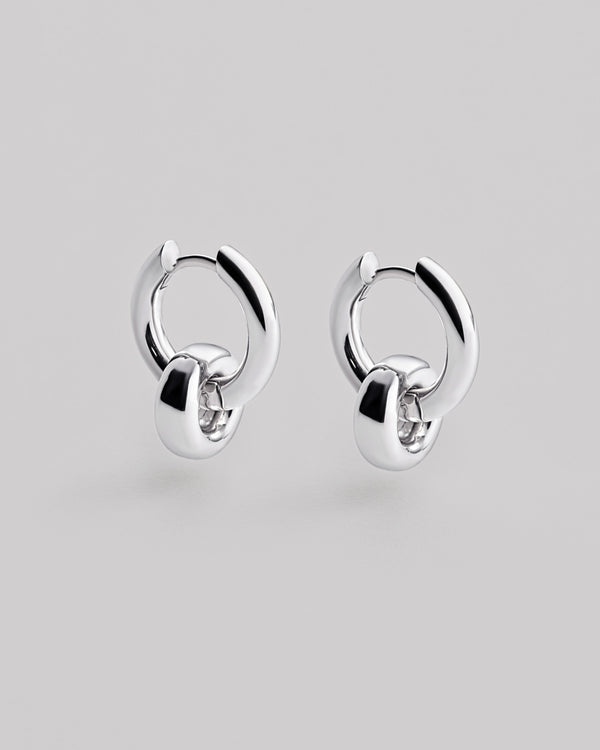 Silver hoop earrings RONDE