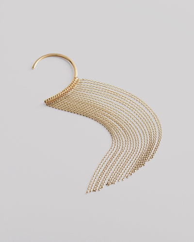 Single earring - cuff FLUMEN (14k yellow gold)