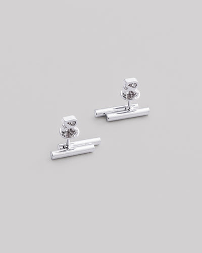 Silver stud earrings AUDACE — product view 3
