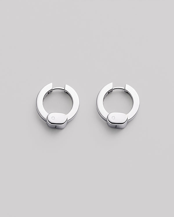 Silver hoop earrings FIERA