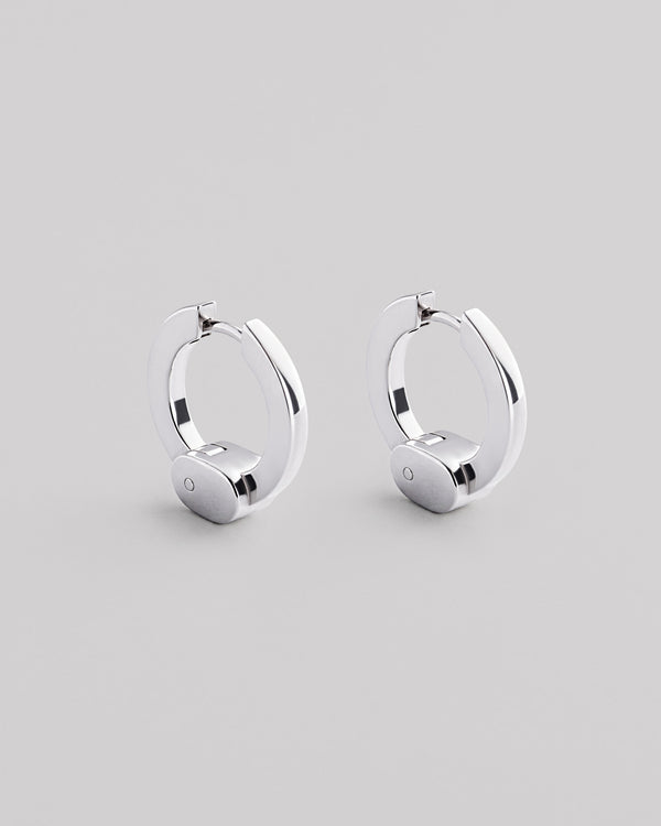 Silver hoop earrings FIERA