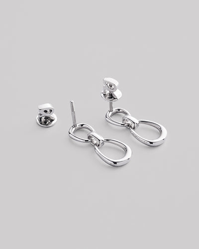 Silver stud earrings FORTEZZA — product view 3