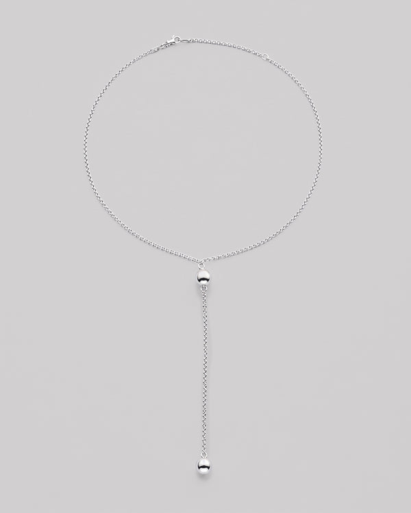 Silver Y-necklace BUBBLE